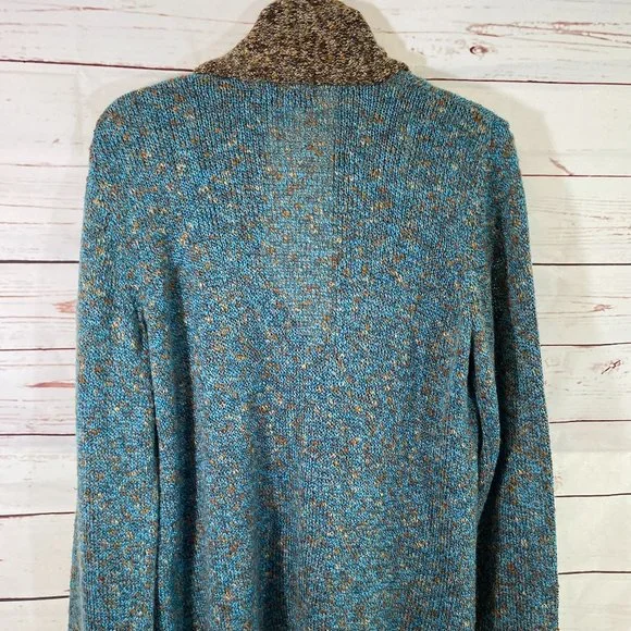 SOLD Christopher & Banks Blue & Brown Weave Sweater NWOT - Picture 10 of 13